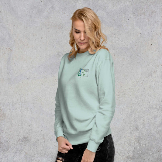 Blue Flower Postcard Unisex Premium Sweatshirt