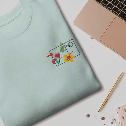 Tropical Flower Postcard Unisex Premium Sweatshirt