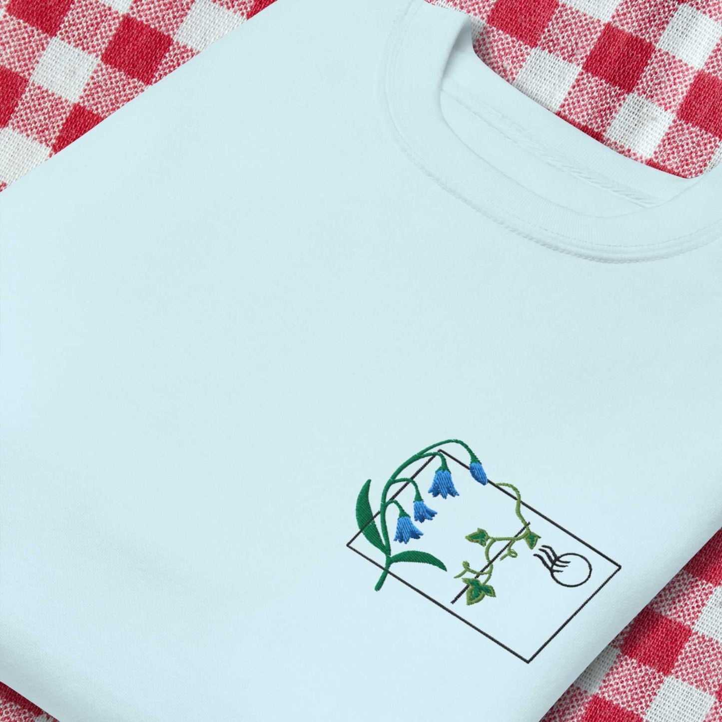 Blue Flower Postcard Unisex Premium Sweatshirt