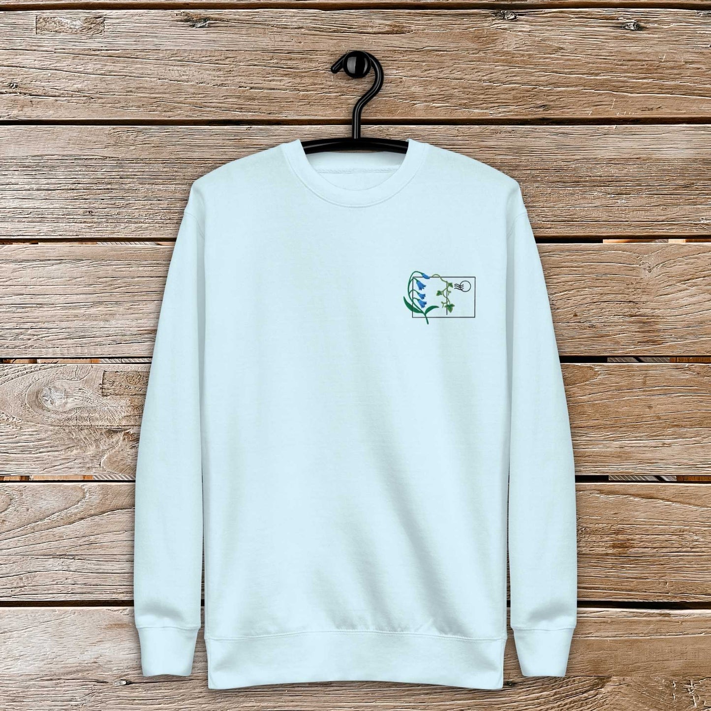 Blue Flower Postcard Unisex Premium Sweatshirt