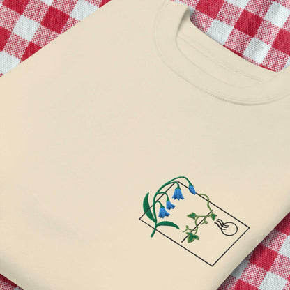 Blue Flower Postcard Unisex Premium Sweatshirt