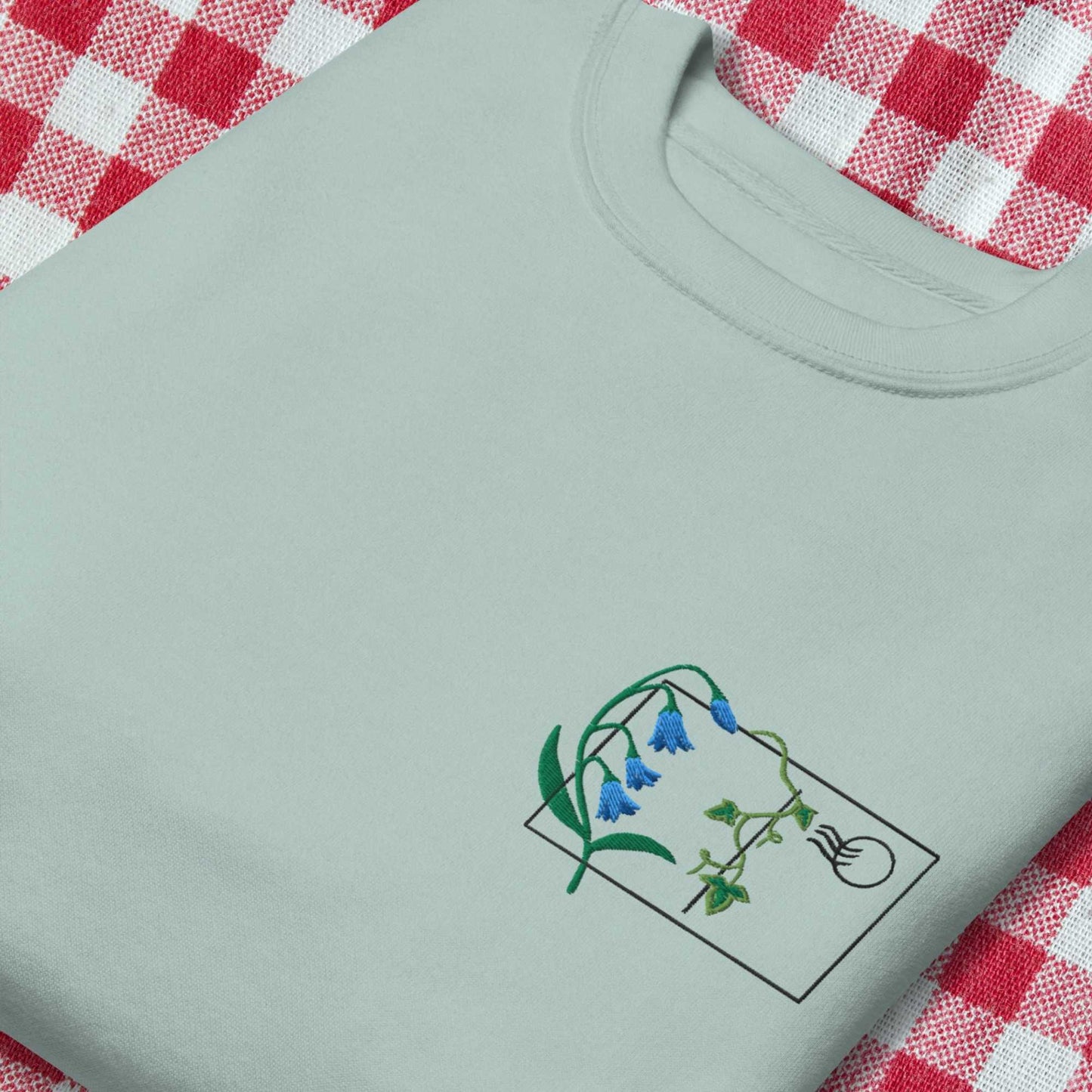 Blue Flower Postcard Unisex Premium Sweatshirt