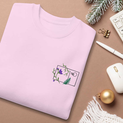 Purple Flower Postcard Unisex Premium Sweatshirt