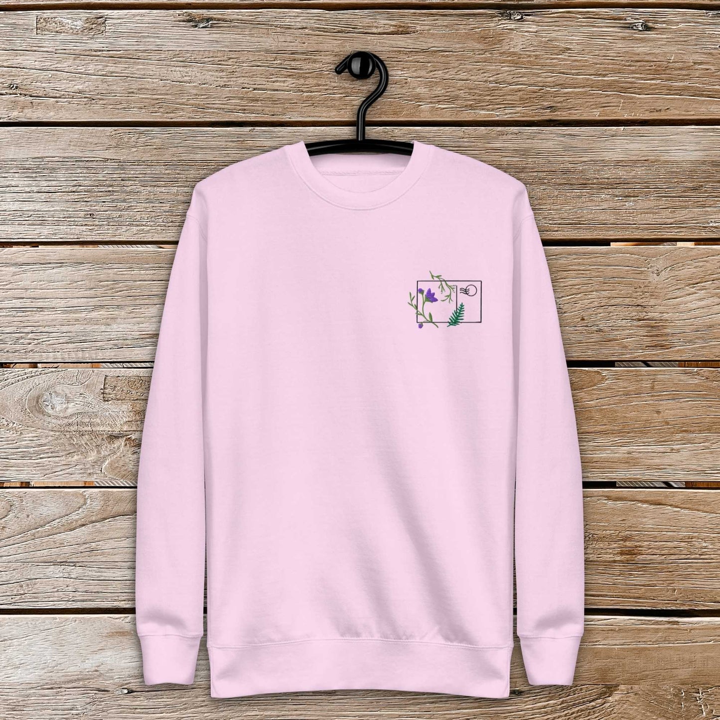 Purple Flower Postcard Unisex Premium Sweatshirt