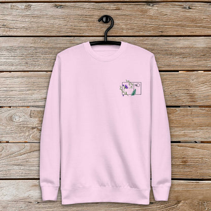 Purple Flower Postcard Unisex Premium Sweatshirt