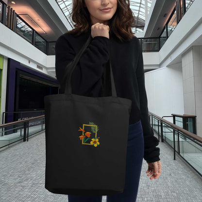 Tropical Embroidery Eco Tote Bag