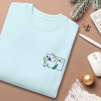 Purple Flower Postcard Unisex Premium Sweatshirt