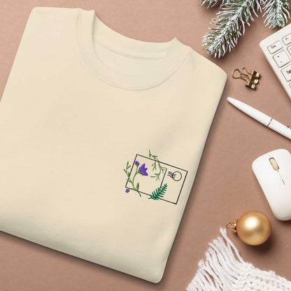 Purple Flower Postcard Unisex Premium Sweatshirt