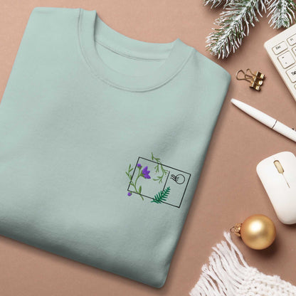 Purple Flower Postcard Unisex Premium Sweatshirt