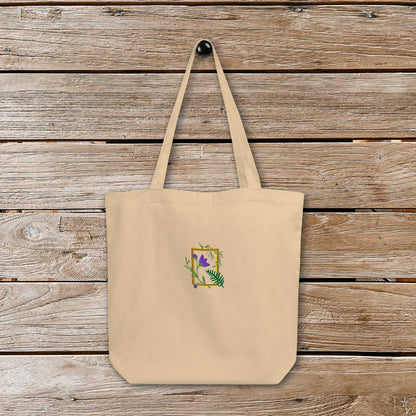 Purple Embroidery Eco Tote Bag