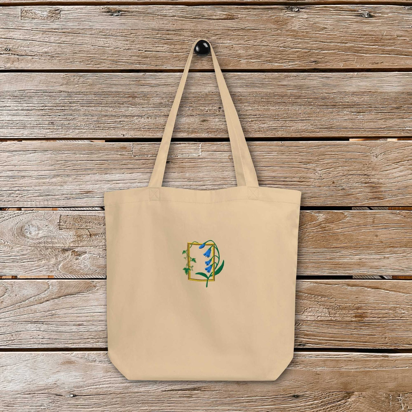 Blue Embroidery Eco Tote Bag