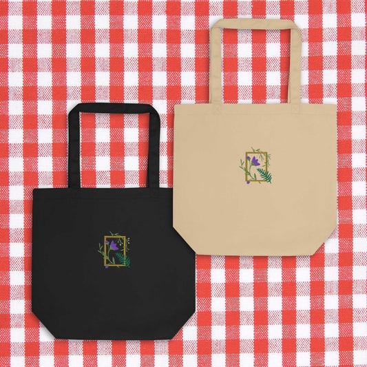 Purple Embroidery Eco Tote Bag