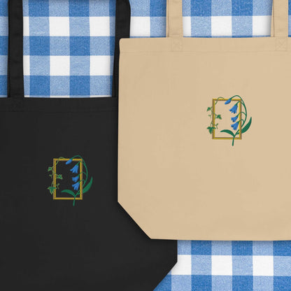 Blue Embroidery Eco Tote Bag