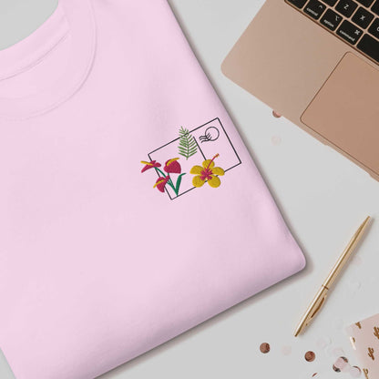 Tropical Flower Postcard Unisex Premium Sweatshirt