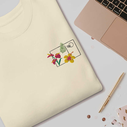 Tropical Flower Postcard Unisex Premium Sweatshirt